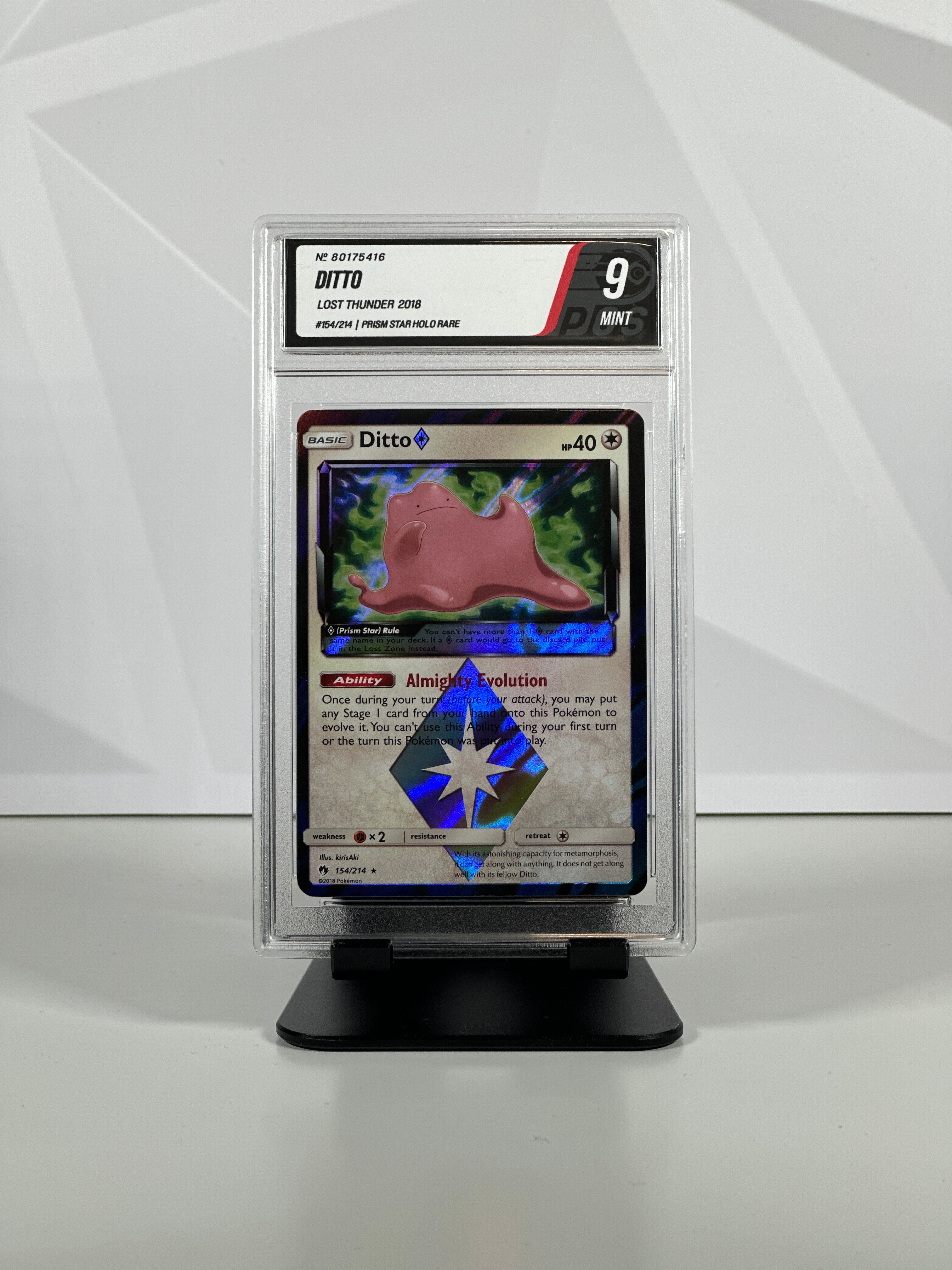 Ditto Lost Thunder 2018 PSA 9 / PGS 9
